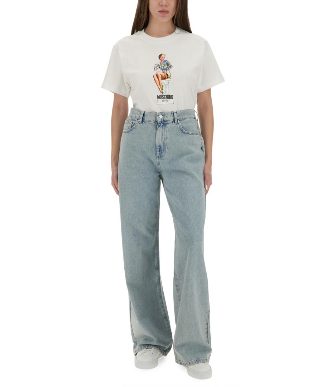 MOSCHINO JEANS Белая хлопковая футболка, фото 5