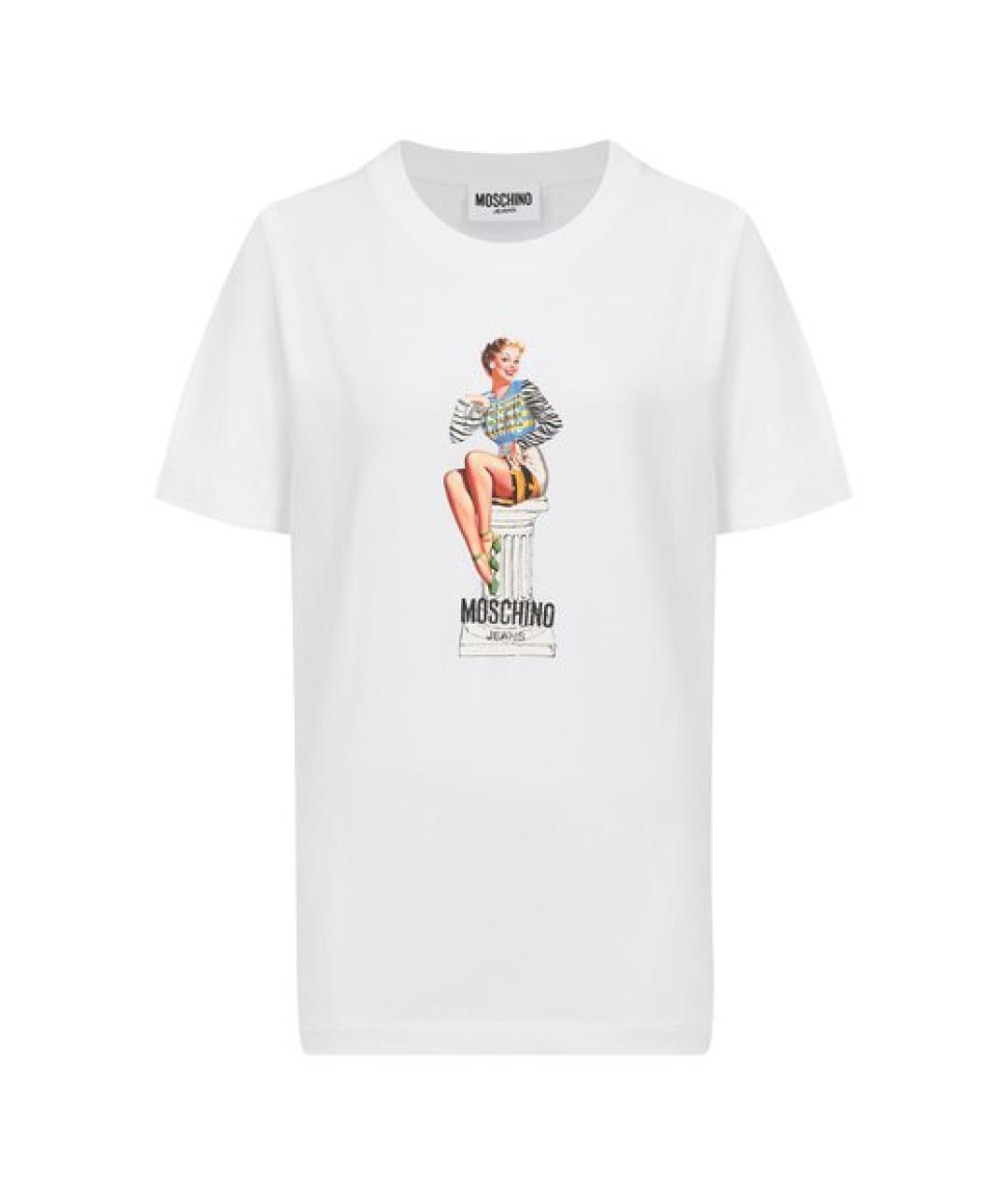 MOSCHINO JEANS Белая хлопковая футболка, фото 1