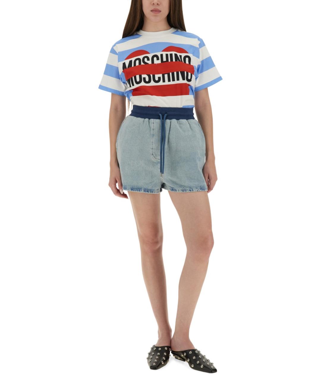 MOSCHINO JEANS Мульти хлопковая футболка, фото 5