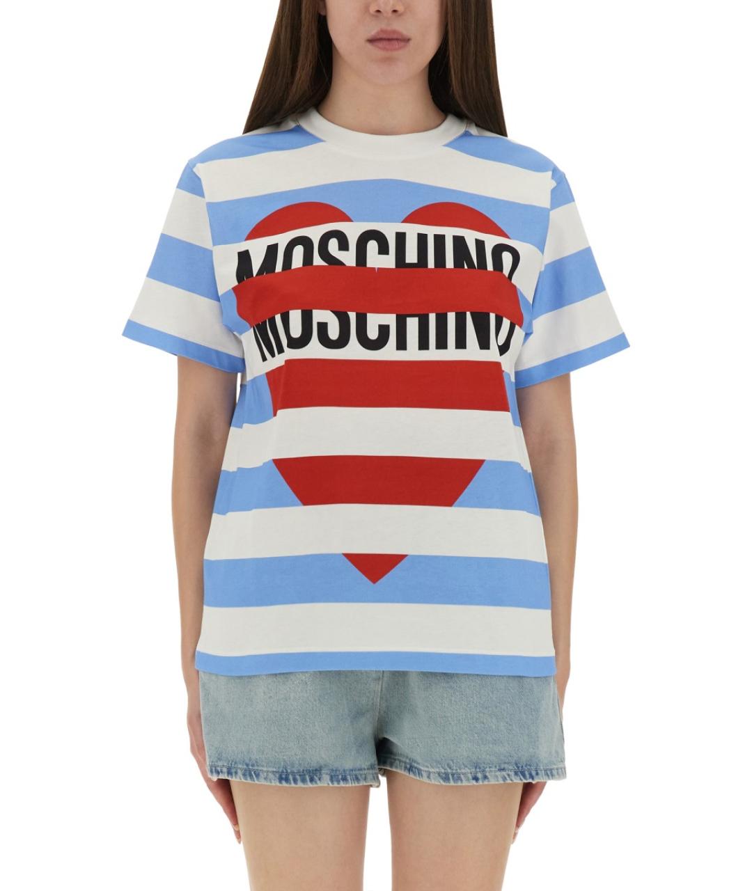MOSCHINO JEANS Мульти хлопковая футболка, фото 4