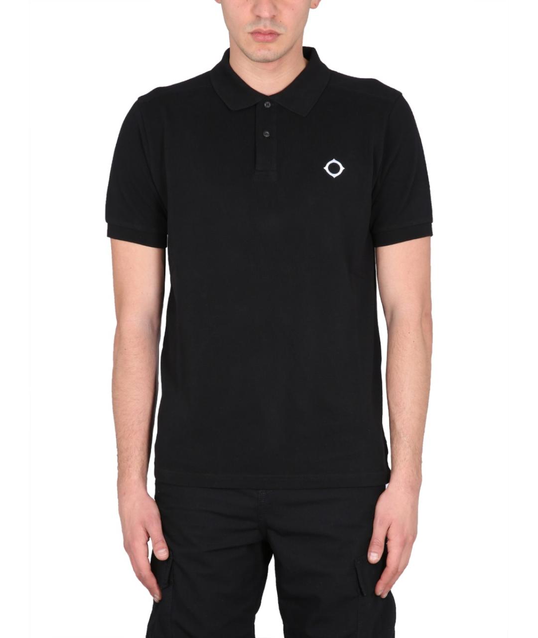 MA.STRUM Черное хлопковое поло с коротким рукавом, фото 2