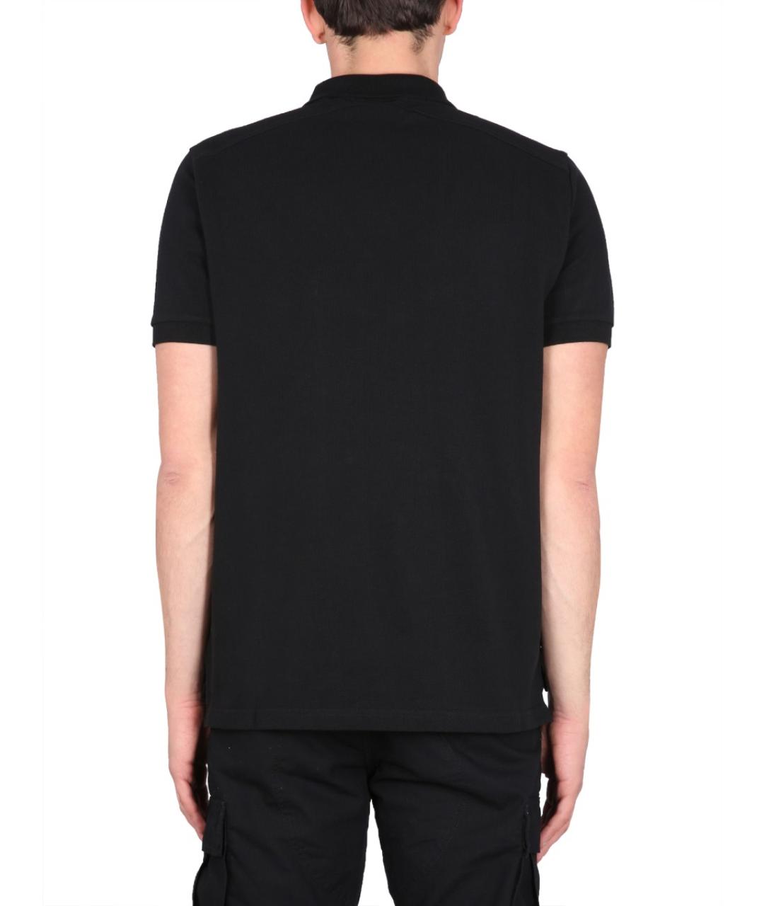 MA.STRUM Черное хлопковое поло с коротким рукавом, фото 4