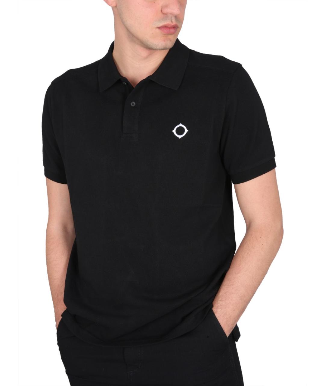 MA.STRUM Черное хлопковое поло с коротким рукавом, фото 5