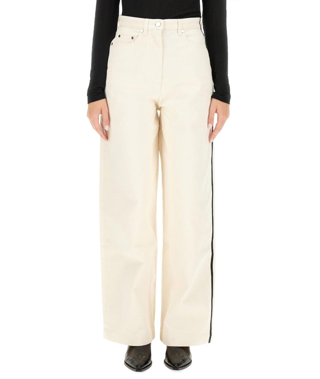 PETER DO Белые хлопковые прямые джинсы, фото 2