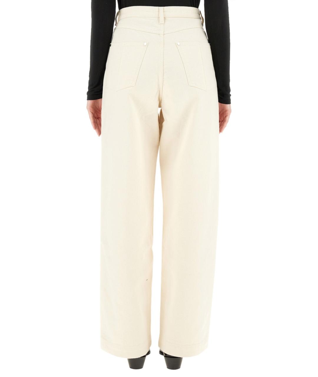 PETER DO Белые хлопковые прямые джинсы, фото 4