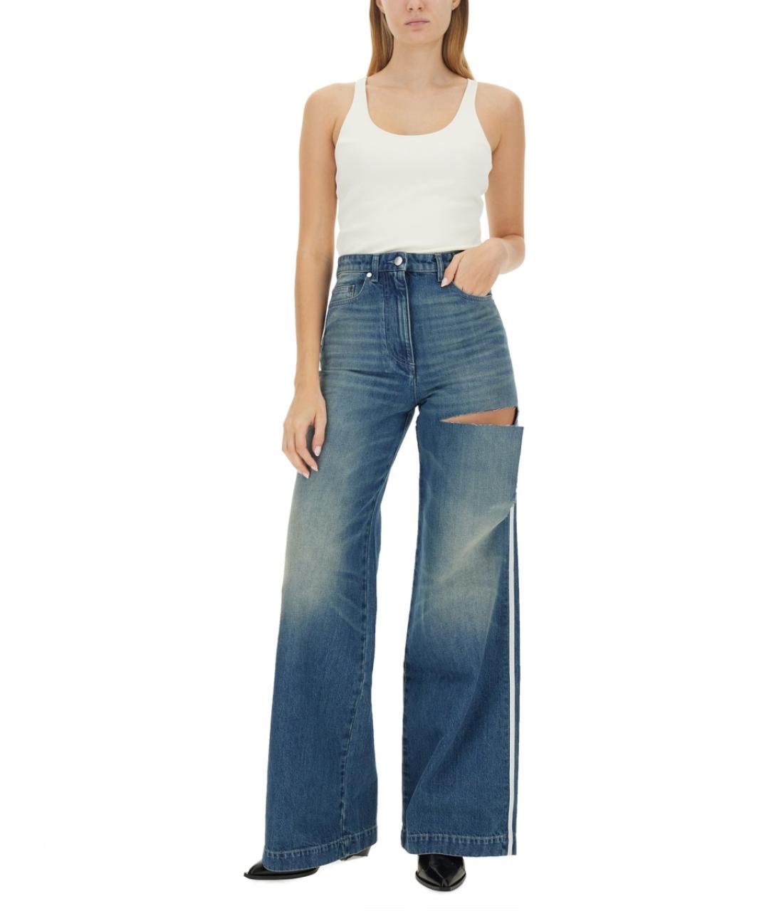 PETER DO Синие хлопковые прямые джинсы, фото 3