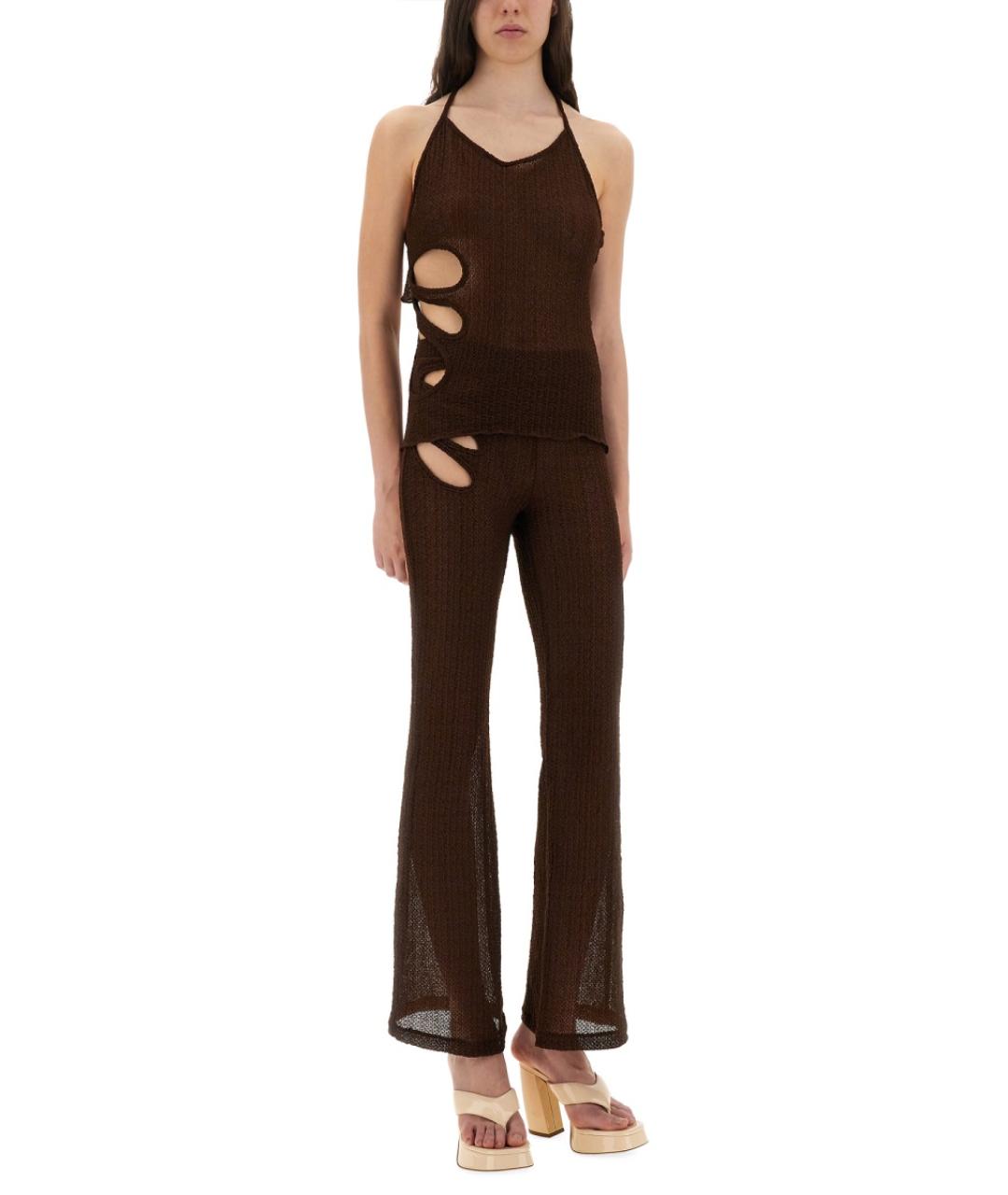 Selia Richwood Коричневые полиэстеровые прямые брюки, фото 3