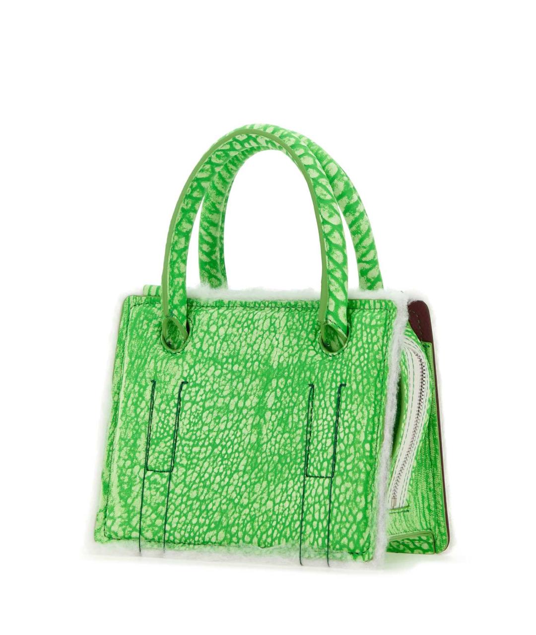 DENTRO Зеленая кожаная сумка с короткими ручками, фото 2