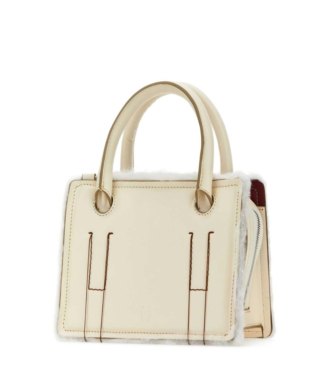 DENTRO Белая кожаная сумка с короткими ручками, фото 2
