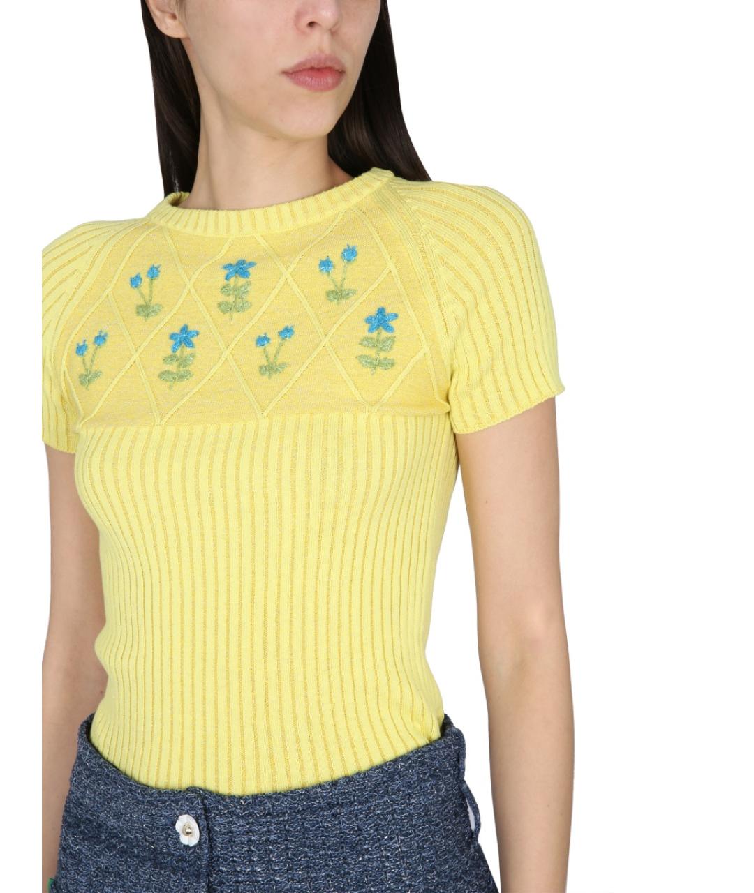 CORMIO Желтая хлопковая футболка, фото 5