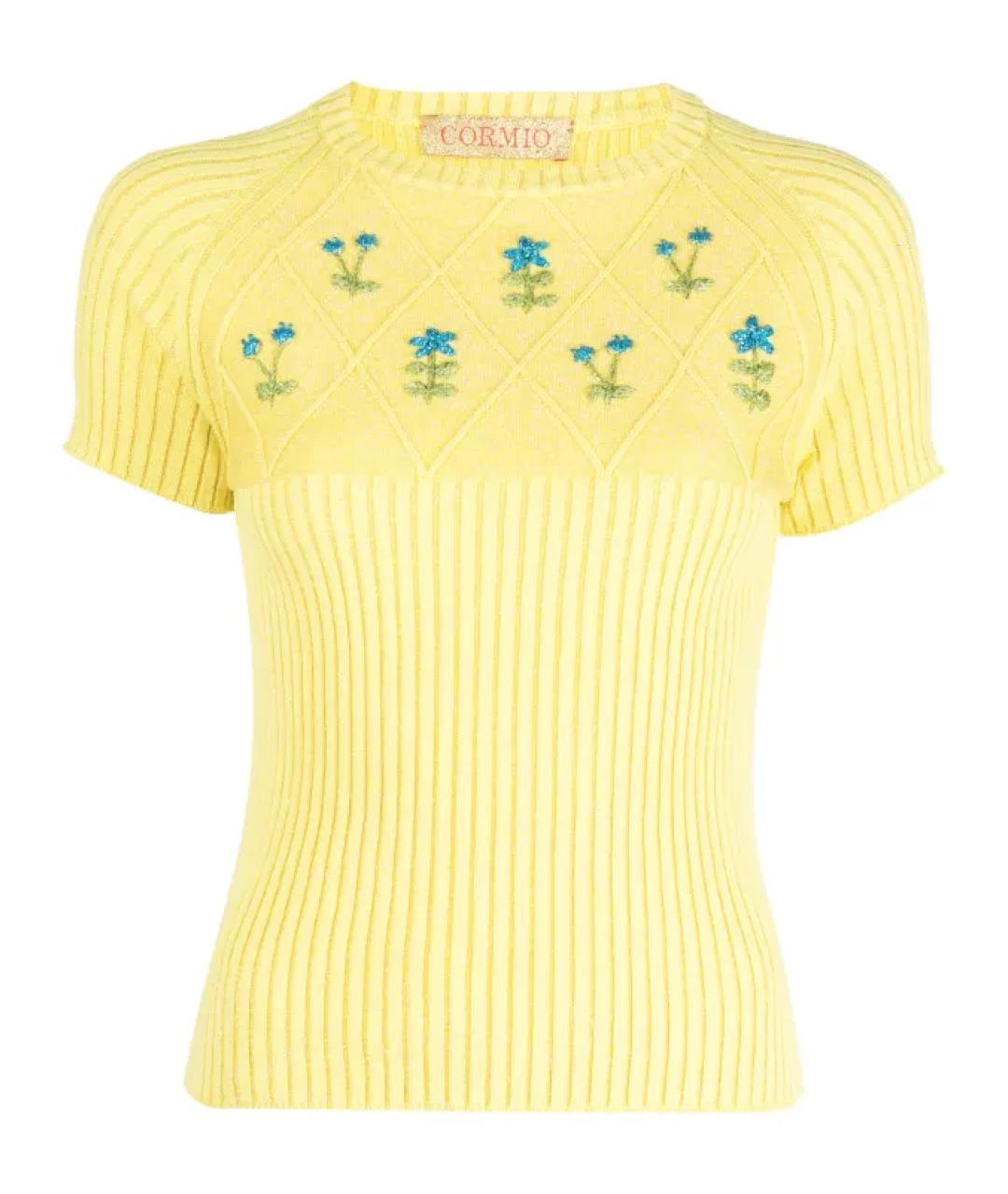 CORMIO Желтая хлопковая футболка, фото 1