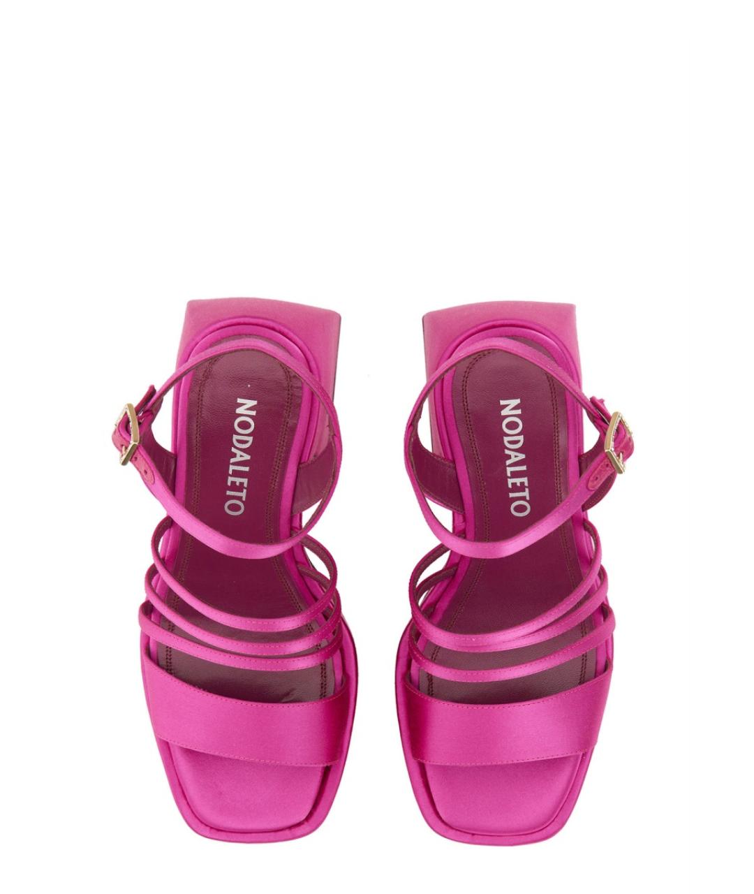 NODALETO Фуксия кожаные босоножки, фото 4