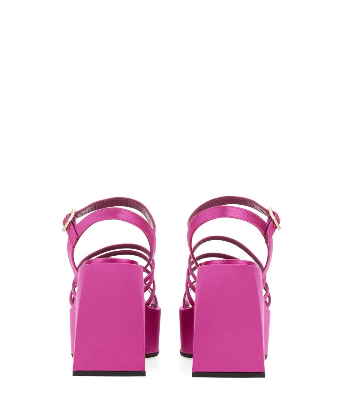 NODALETO Фуксия кожаные босоножки, фото 3