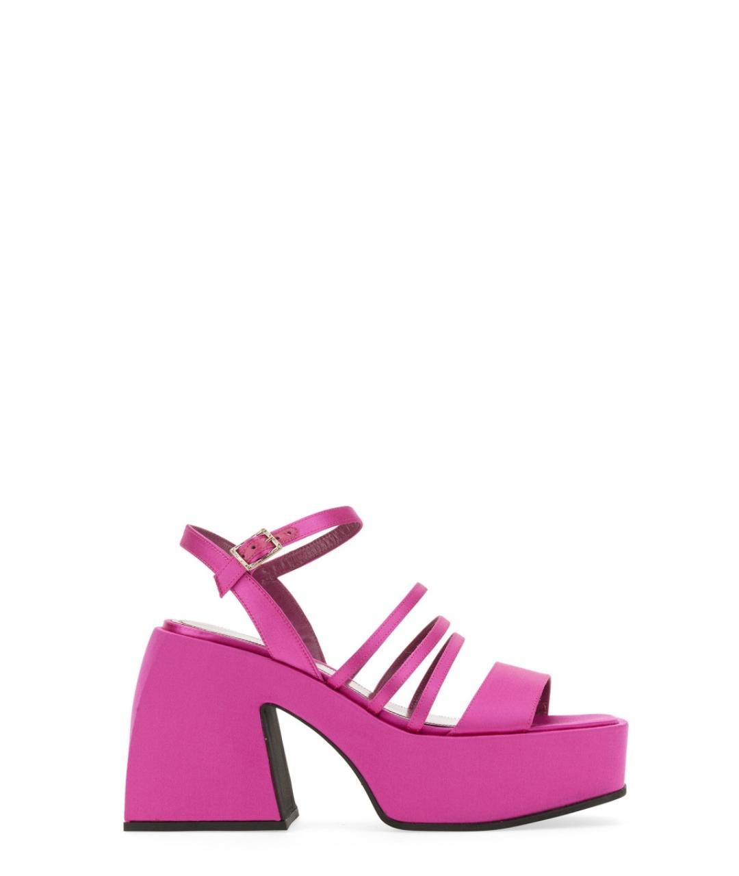 NODALETO Фуксия кожаные босоножки, фото 1