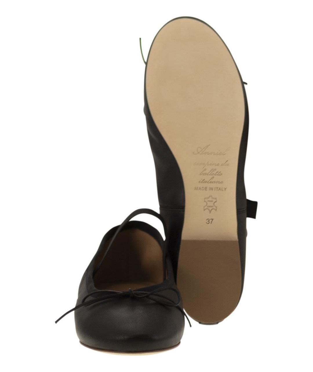 ANNIEL Черные кожаные балетки, фото 5