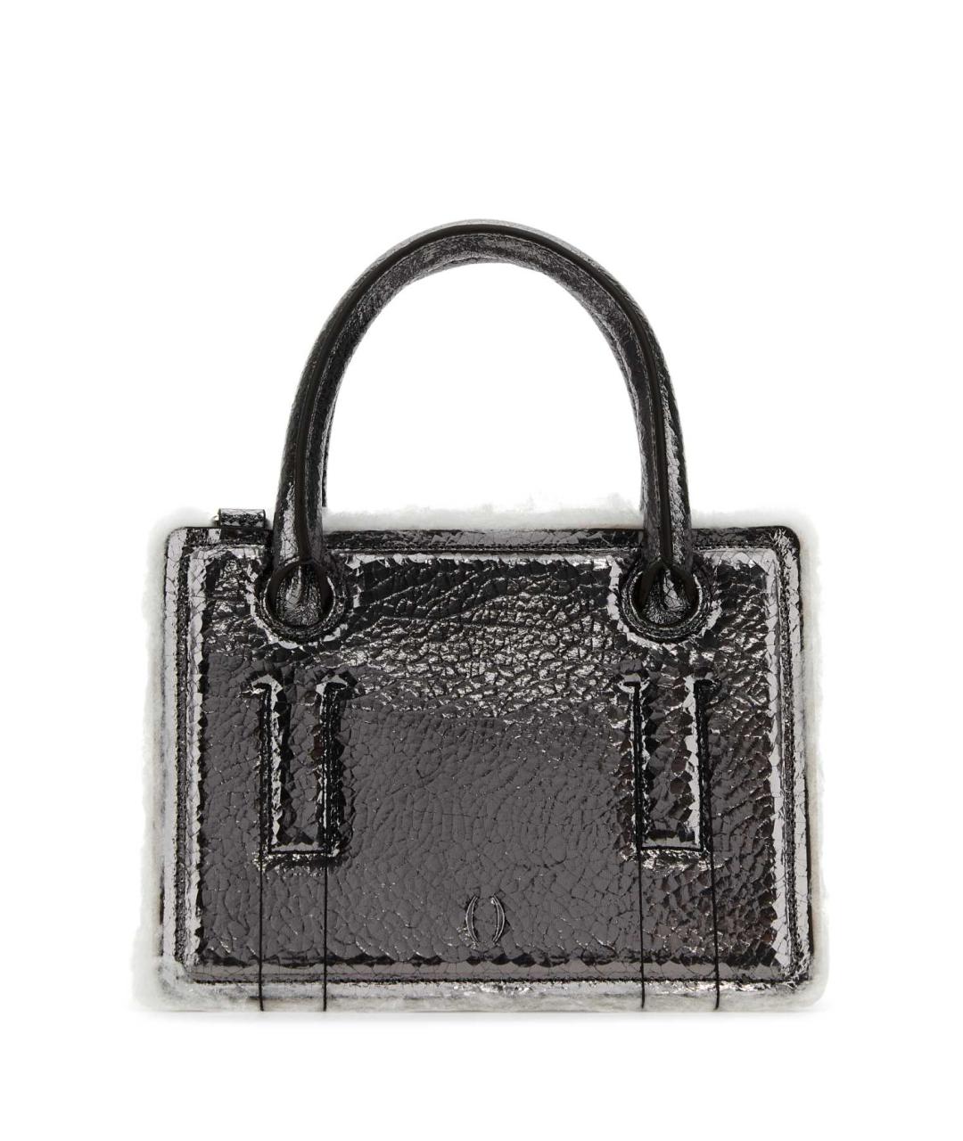 DENTRO Черная кожаная сумка с короткими ручками, фото 1