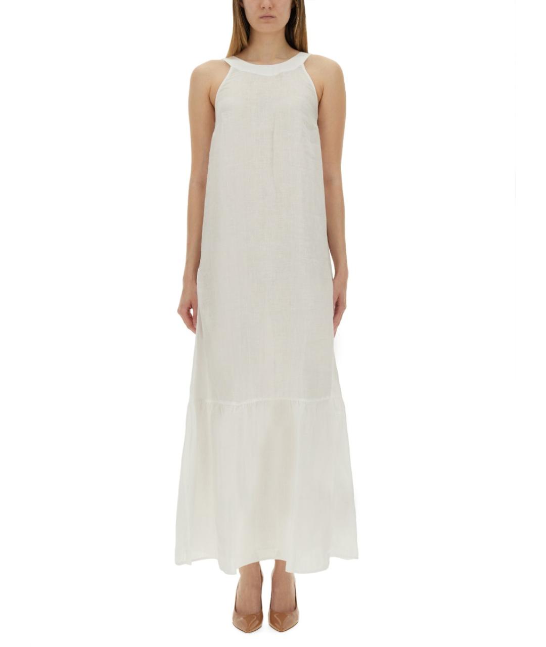 120% LINO Белое льняное повседневное платье, фото 5