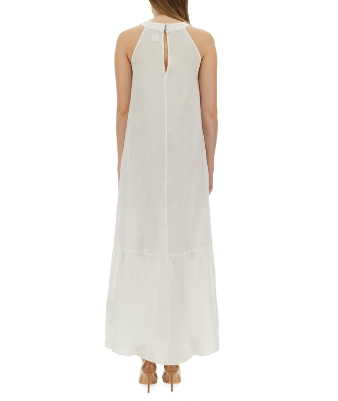 120% LINO Белое льняное повседневное платье, фото 3