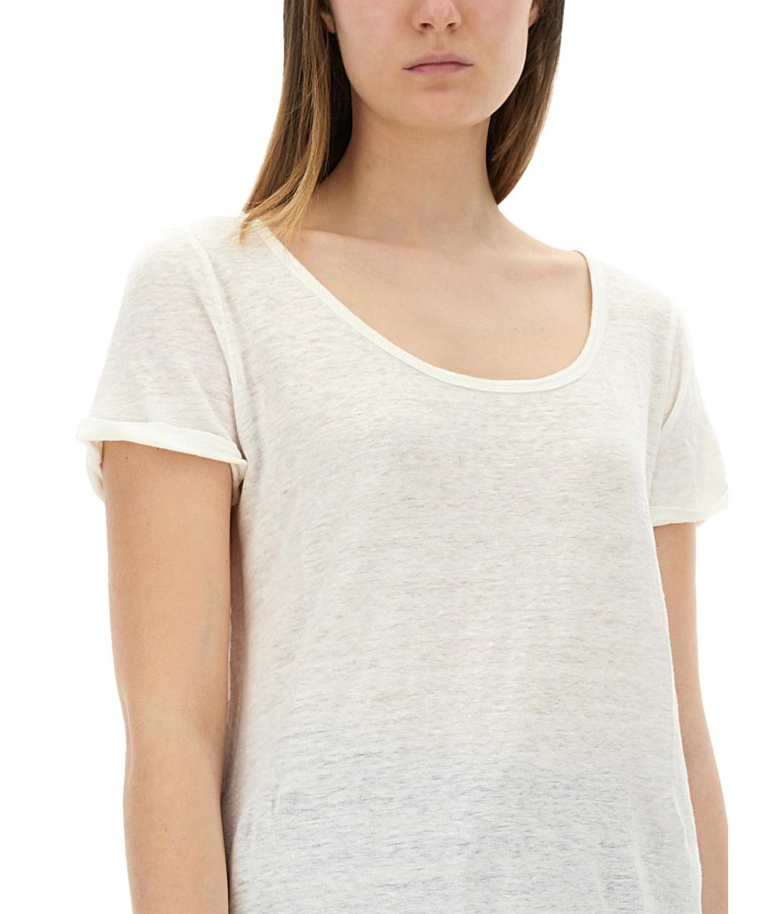 120% LINO Белая льняная футболка, фото 4