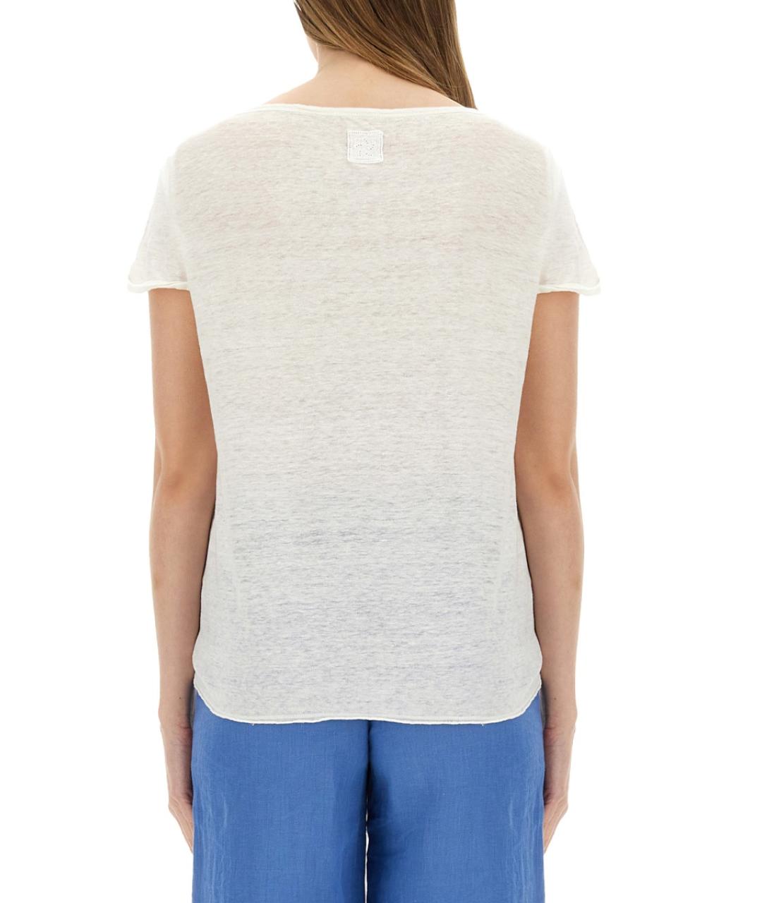 120% LINO Белая льняная футболка, фото 3