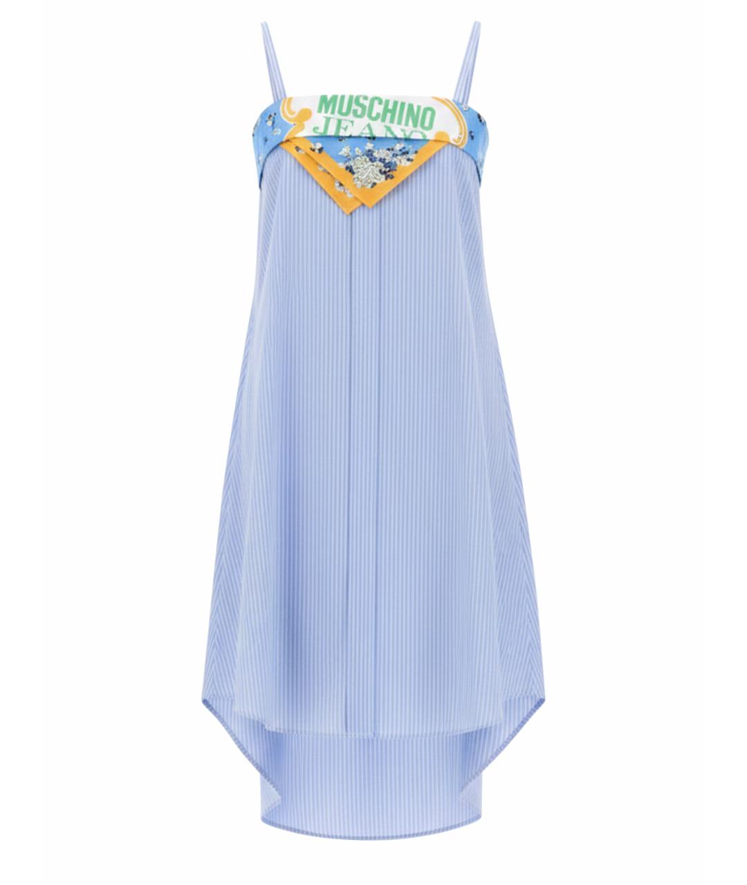 MOSCHINO JEANS Синее хлопковое повседневное платье, фото 1