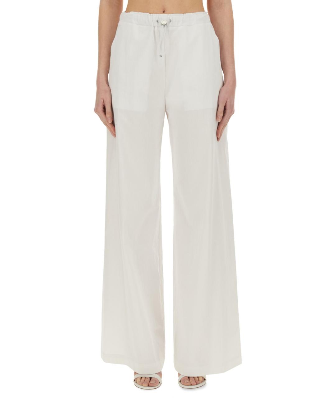 MOSCHINO JEANS Белые хлопковые прямые брюки, фото 5