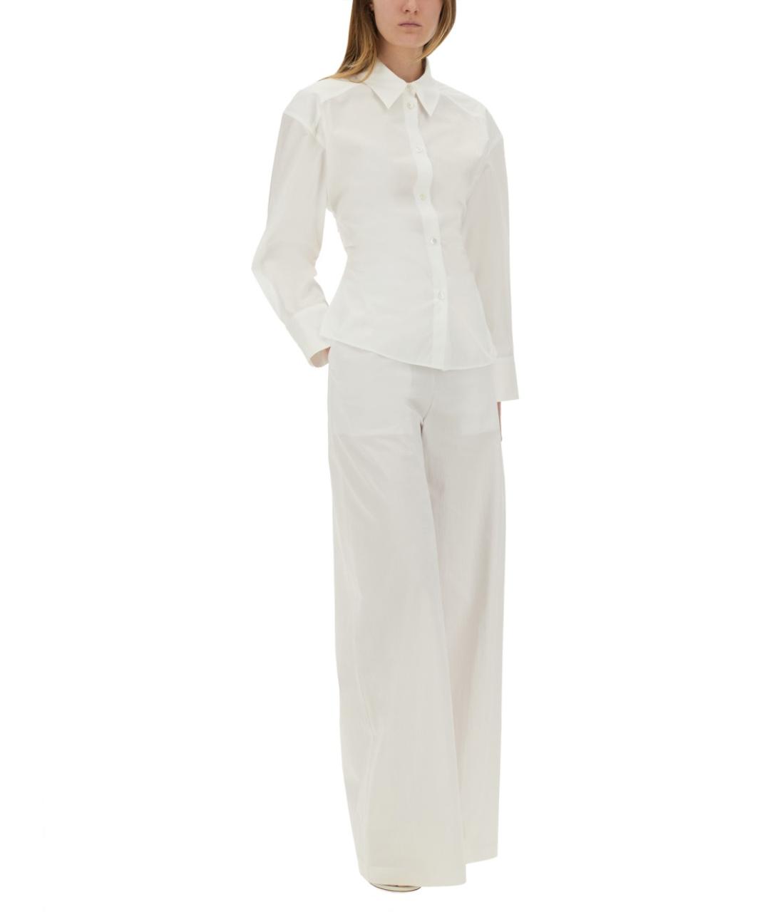 MOSCHINO JEANS Белые хлопковые прямые брюки, фото 2