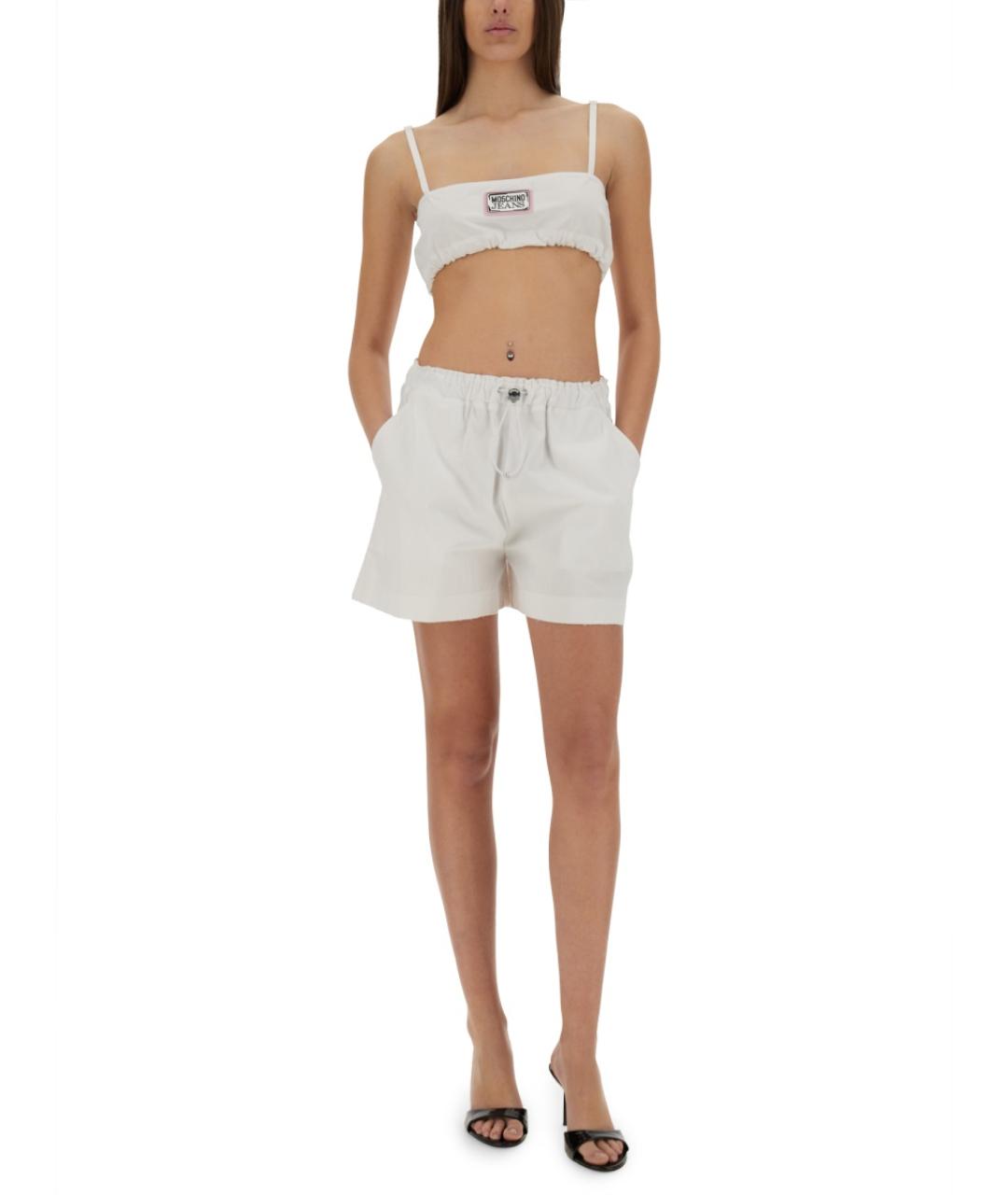 MOSCHINO JEANS Белые хлопковые шорты, фото 2