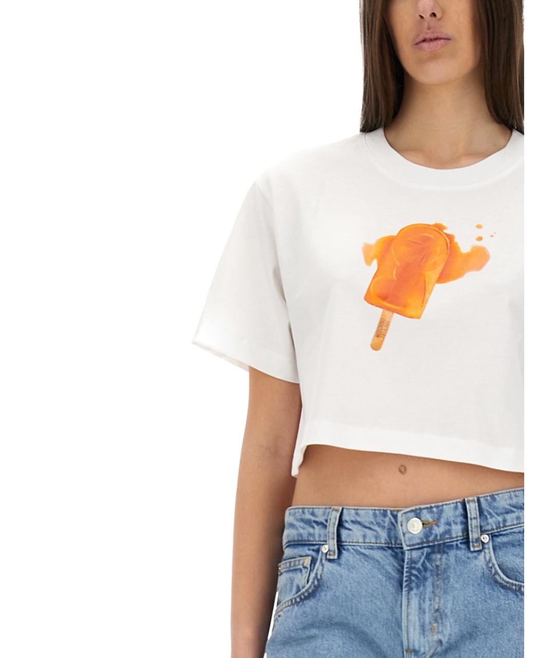 MOSCHINO JEANS Белая хлопковая футболка, фото 5