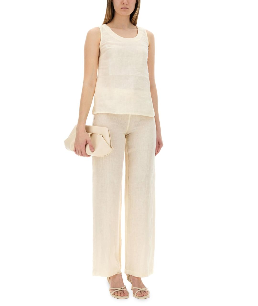 120% LINO Розовая льняная майка, фото 2