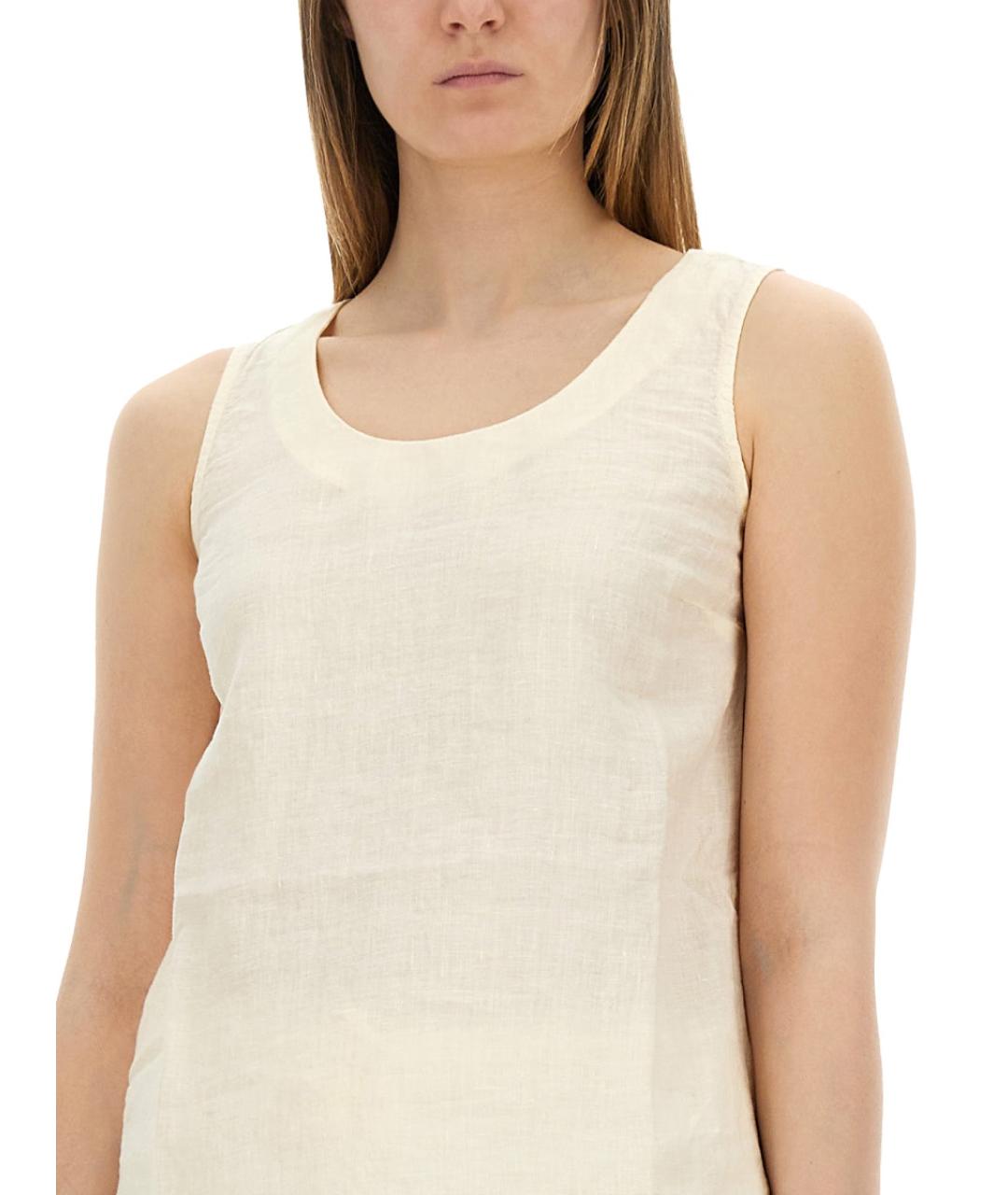 120% LINO Розовая льняная майка, фото 4