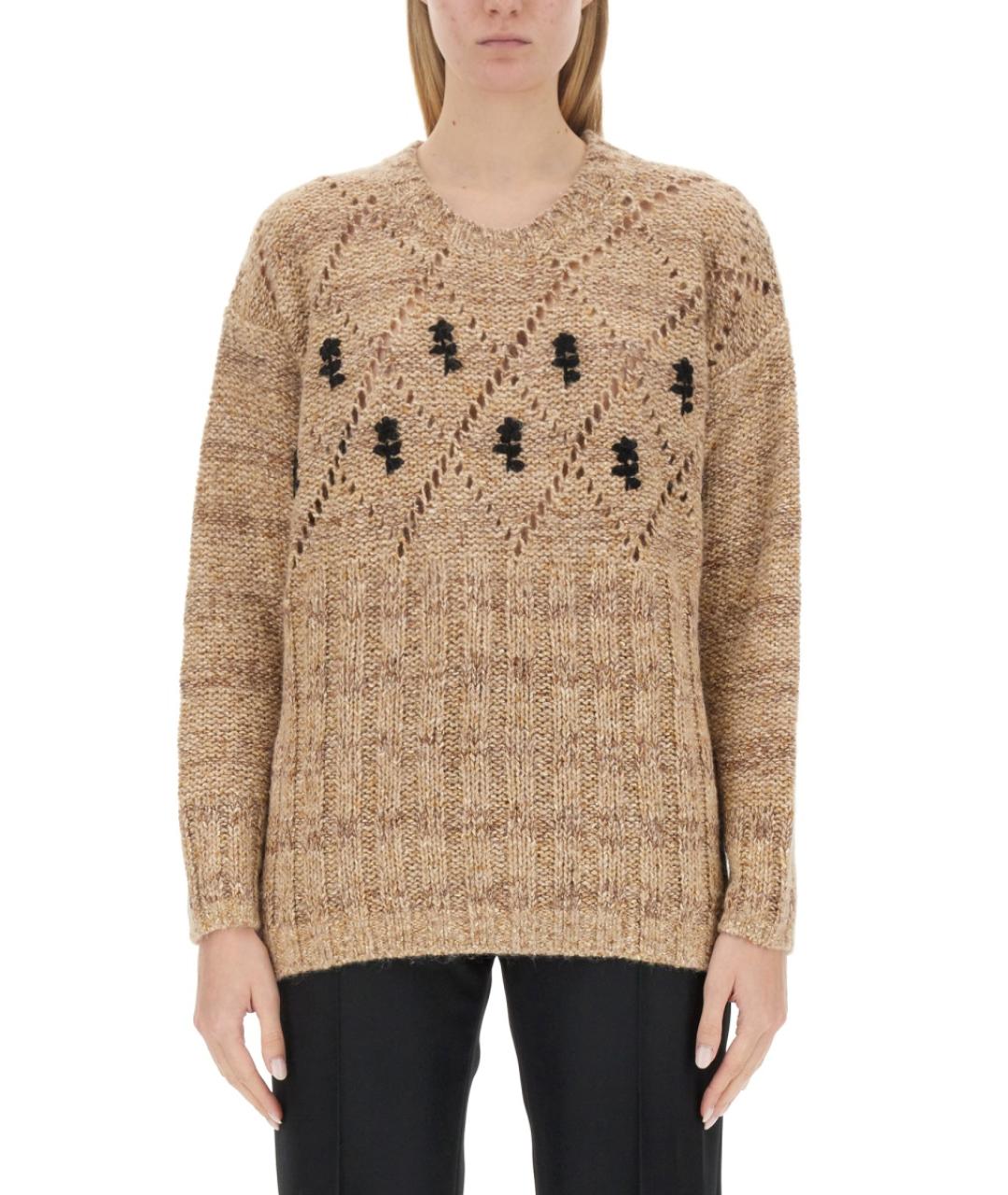 CORMIO Бежевый вискозный джемпер / свитер, фото 5