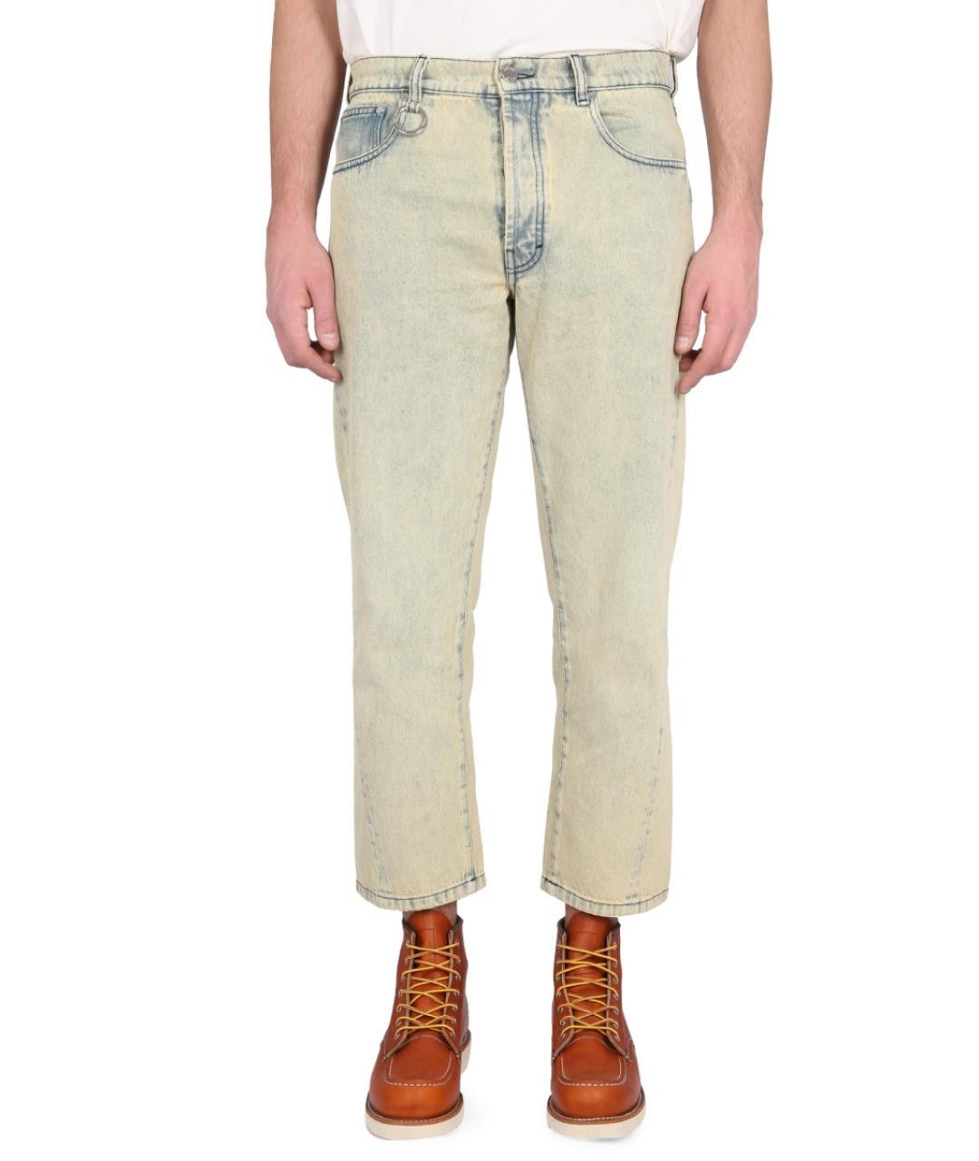 ETUDES Бежевые хлопковые прямые джинсы, фото 2