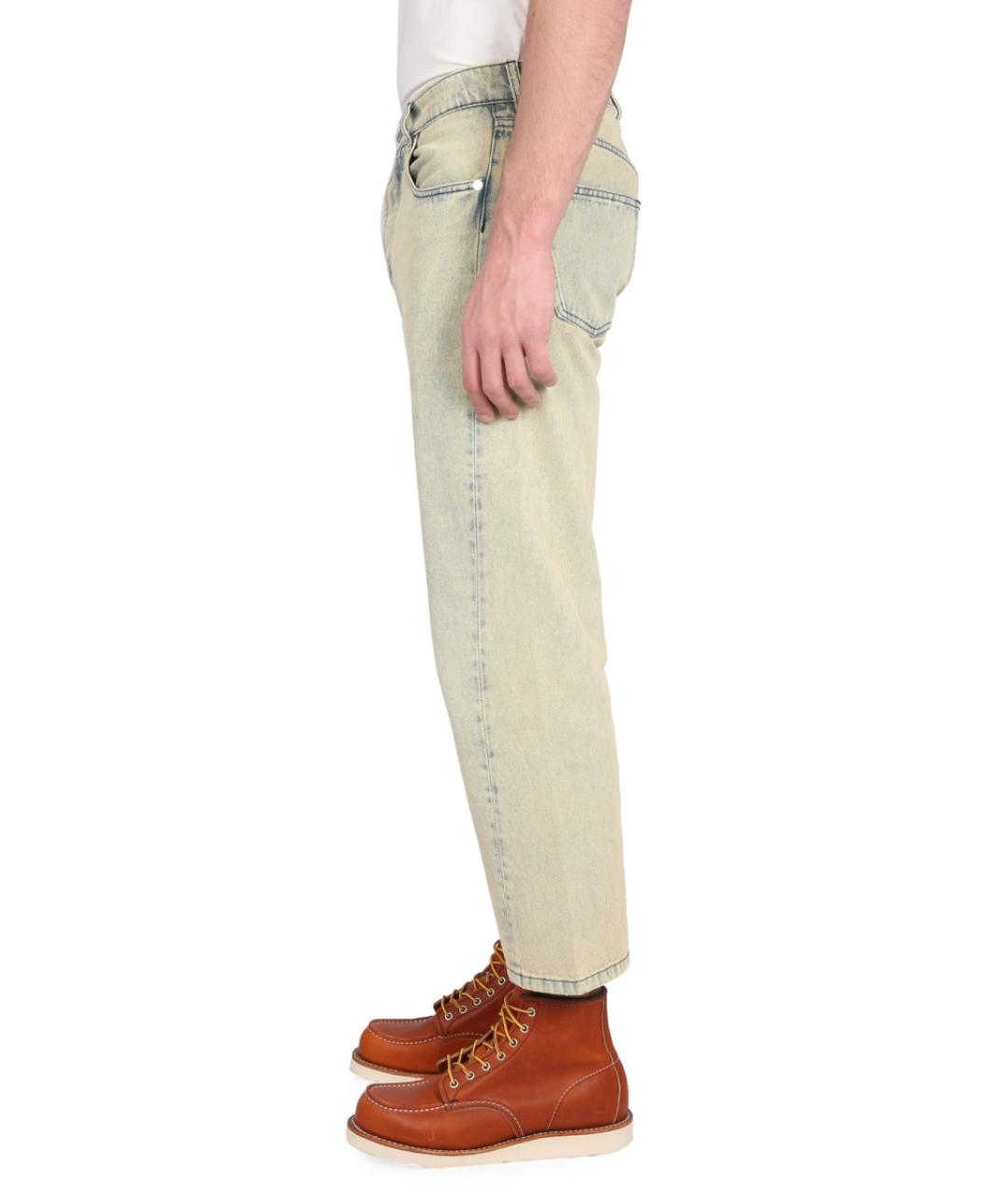 ETUDES Бежевые хлопковые прямые джинсы, фото 4