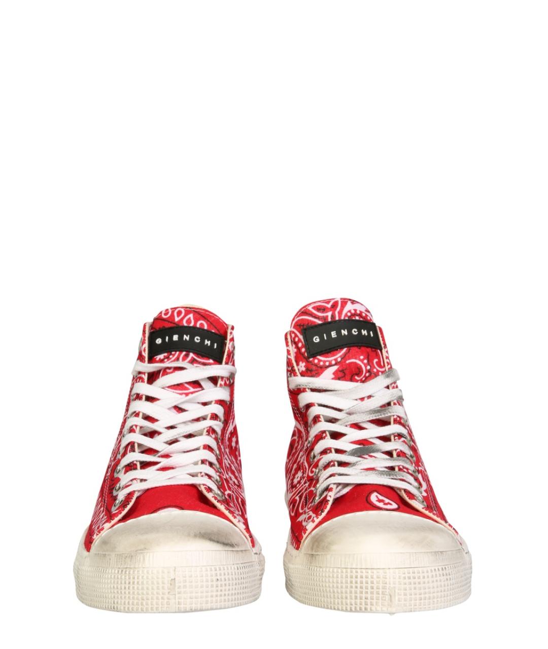 GIENCHI Красные текстильные низкие кроссовки / кеды, фото 2