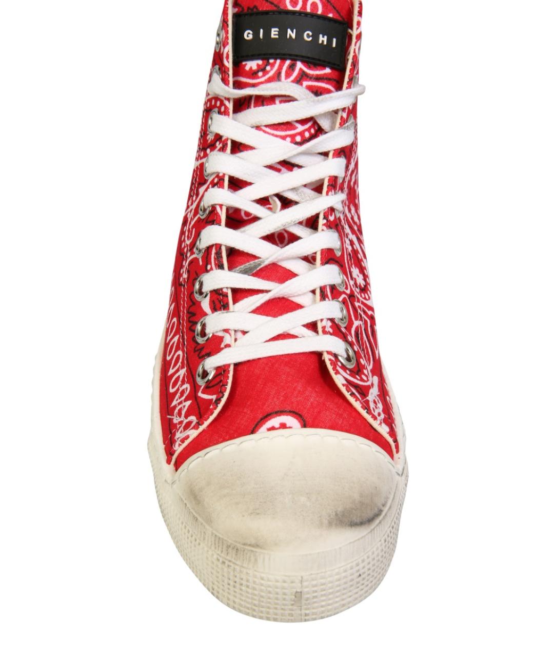 GIENCHI Красные текстильные низкие кроссовки / кеды, фото 4