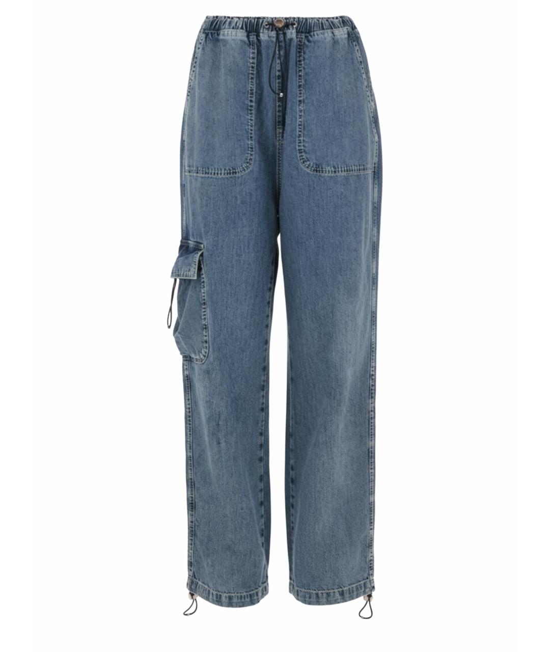 MOSCHINO JEANS Синие хлопковые прямые джинсы, фото 1