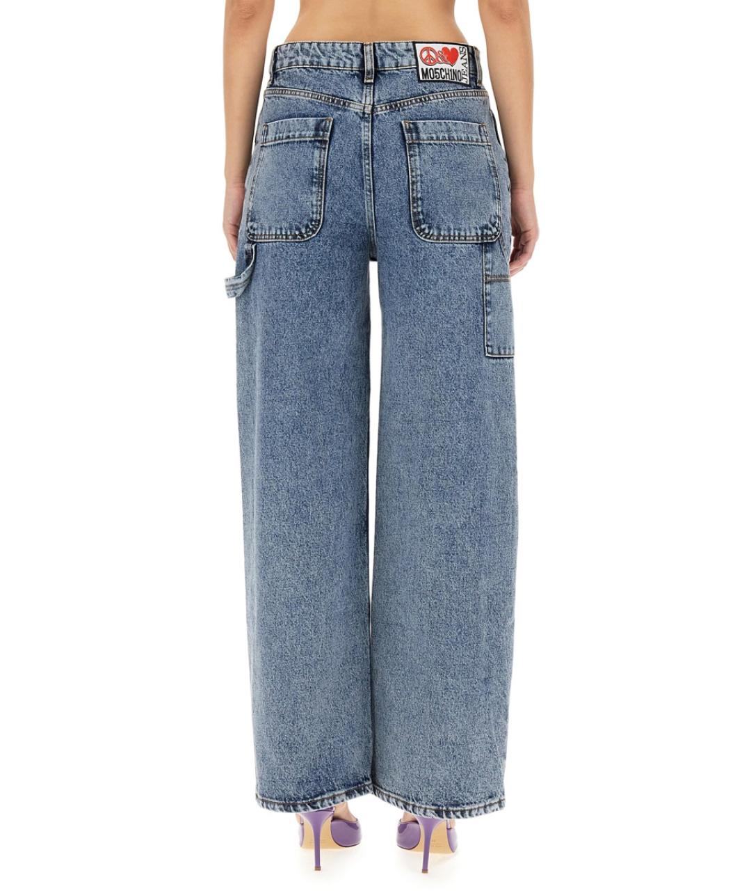 MOSCHINO JEANS Синие хлопковые прямые джинсы, фото 4