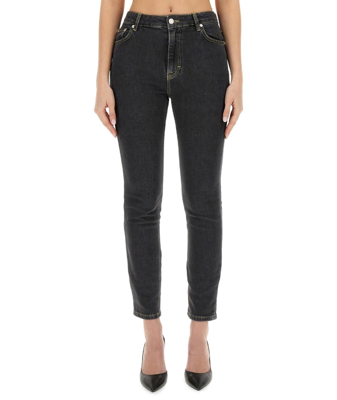 MOSCHINO JEANS Черные хлопковые джинсы слим, фото 5
