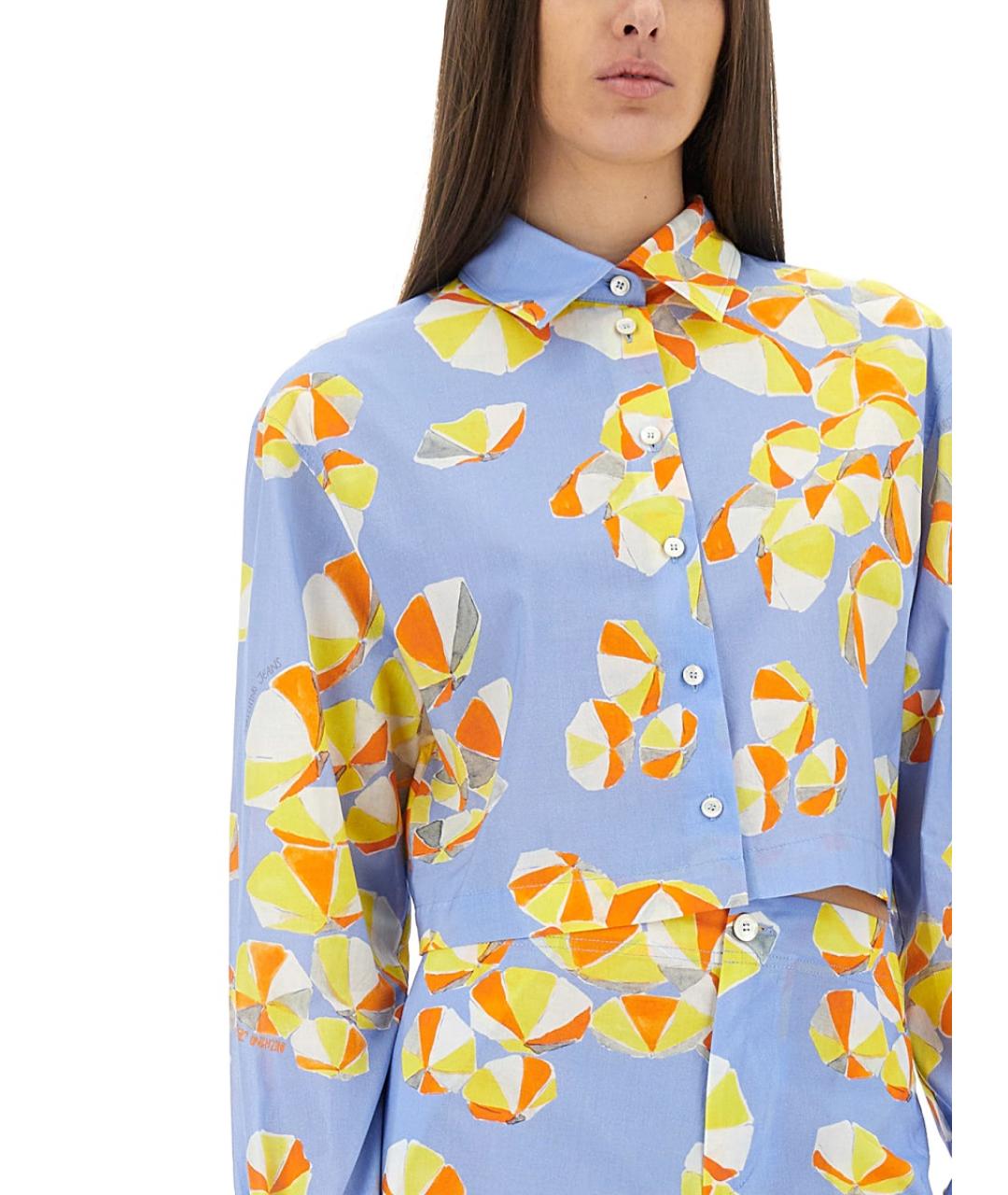 MOSCHINO JEANS Синяя хлопковая рубашка, фото 4