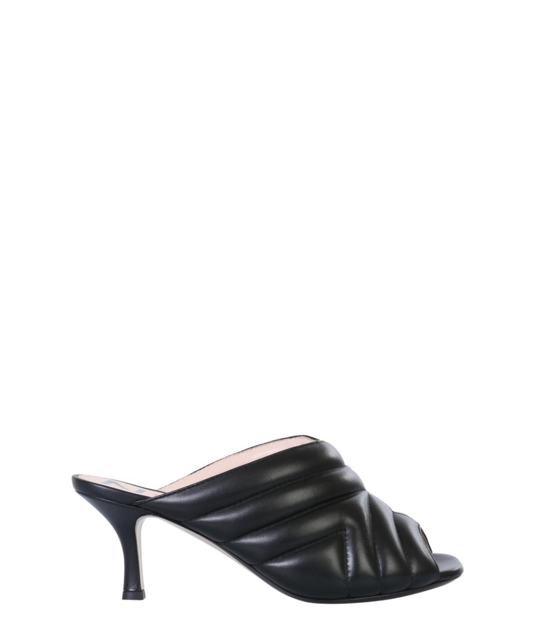 NO. 21 Черные кожаные босоножки, фото 1