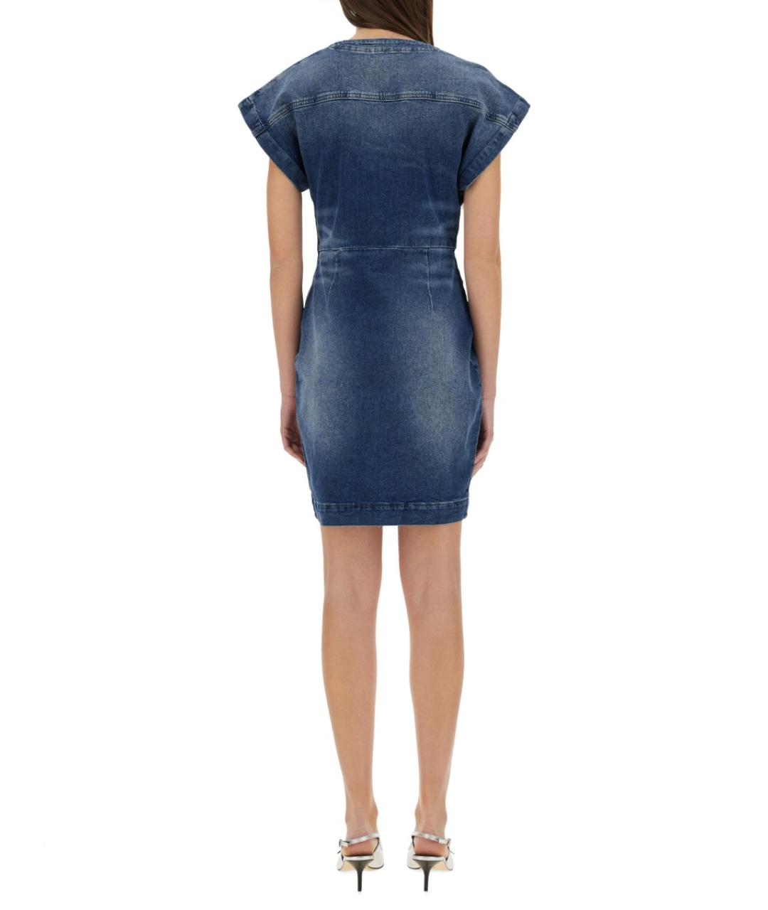 MOSCHINO JEANS Синее хлопковое повседневное платье, фото 3