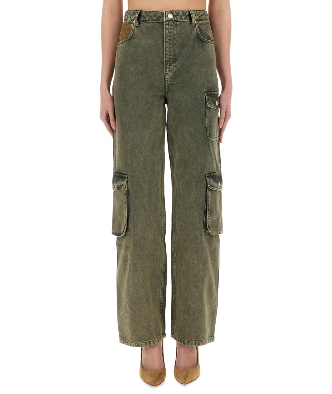 MOSCHINO JEANS Хаки хлопковые прямые джинсы, фото 5