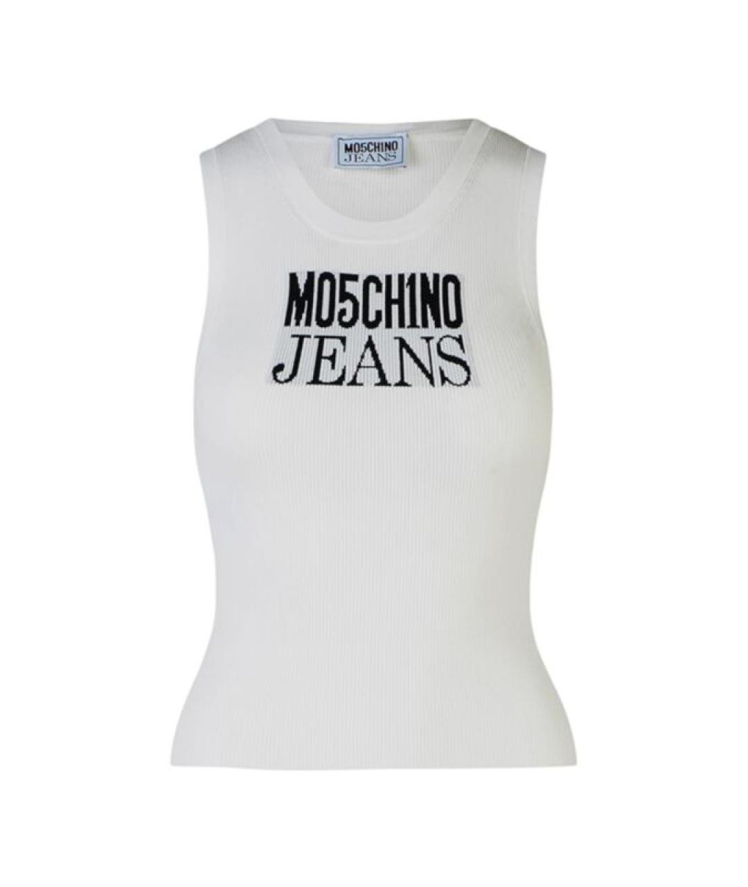 MOSCHINO JEANS Белая вискозная майка, фото 1