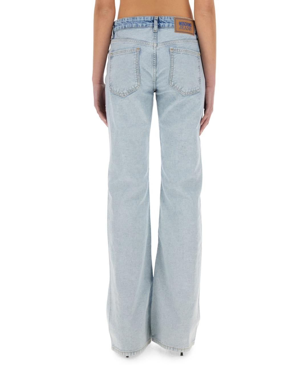 MOSCHINO JEANS Синие хлопковые прямые джинсы, фото 3