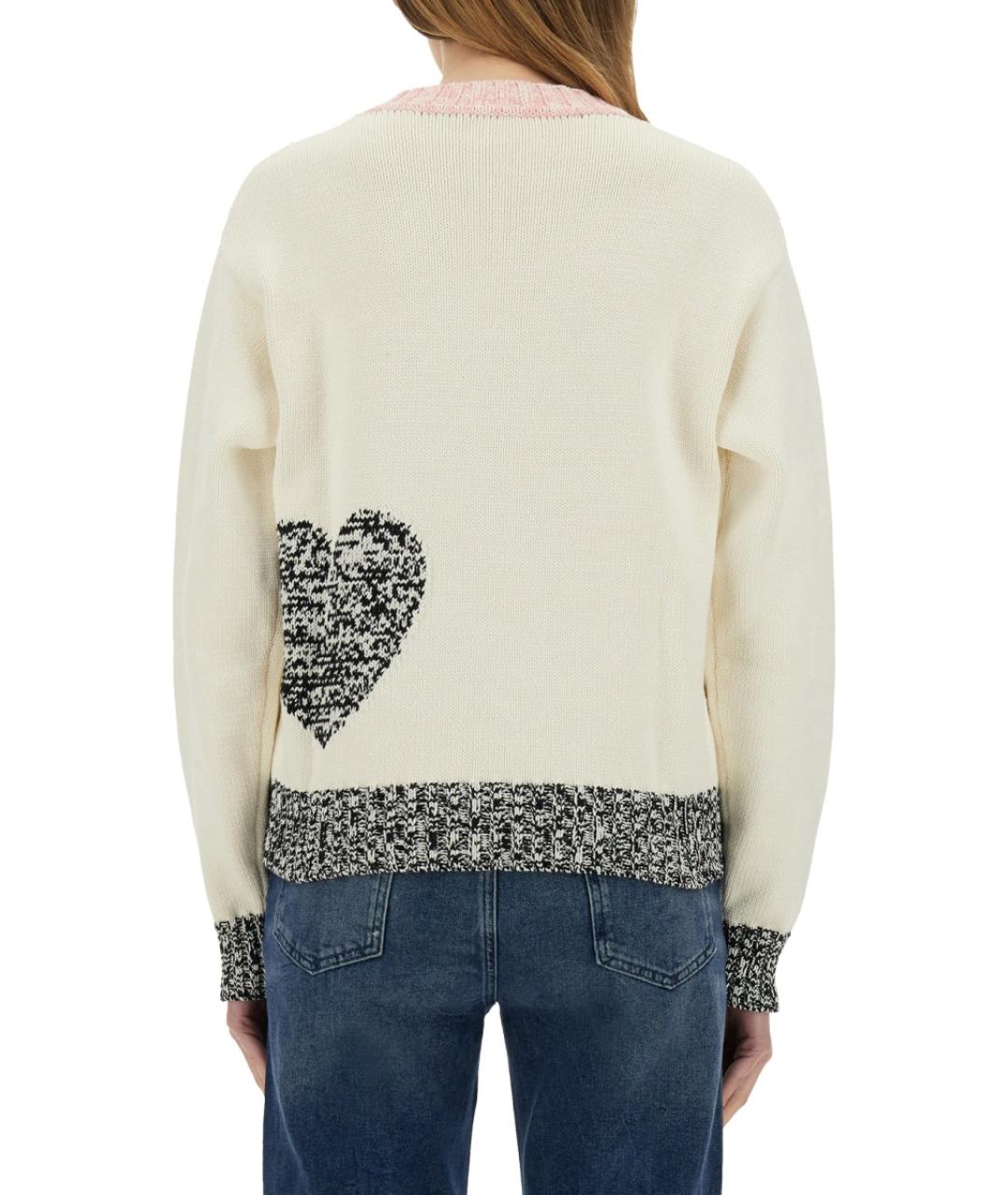 MOSCHINO JEANS Белый хлопковый джемпер / свитер, фото 4