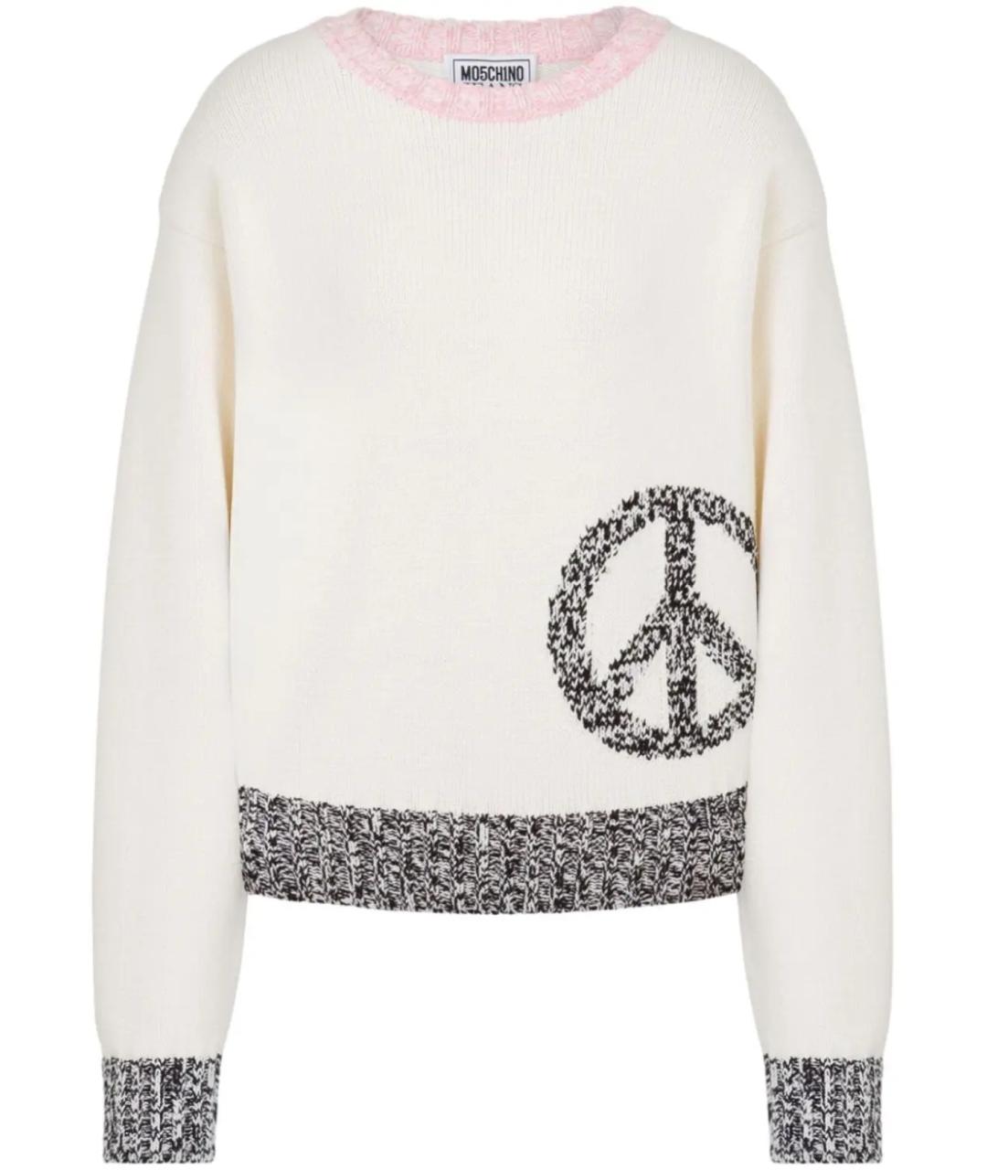 MOSCHINO JEANS Белый хлопковый джемпер / свитер, фото 1