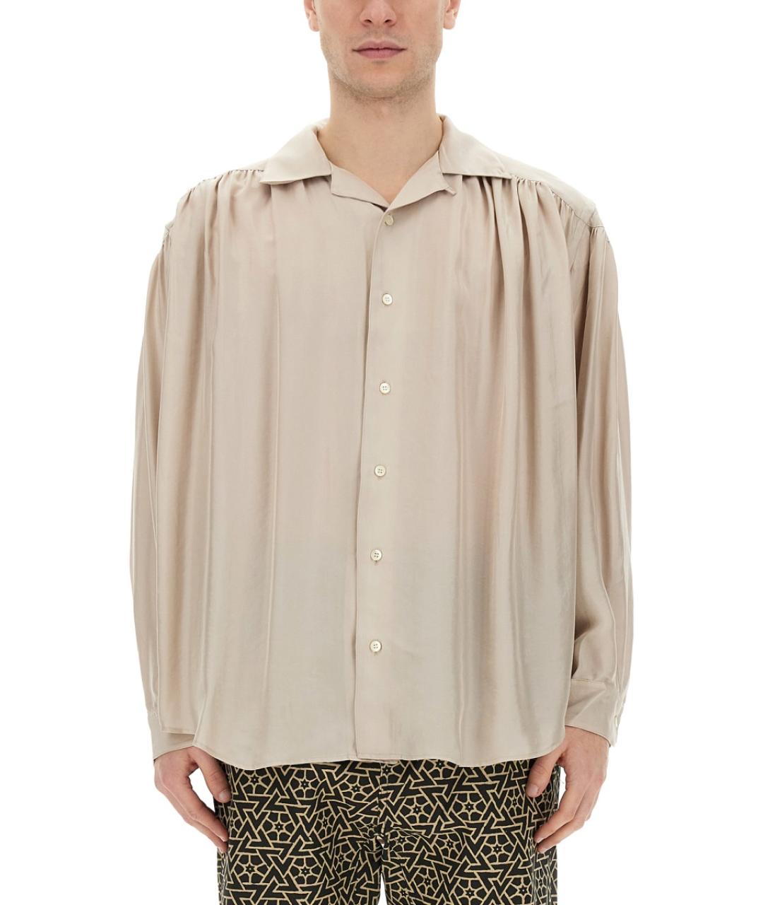 AIE Бежевая хлопковая кэжуал рубашка, фото 5