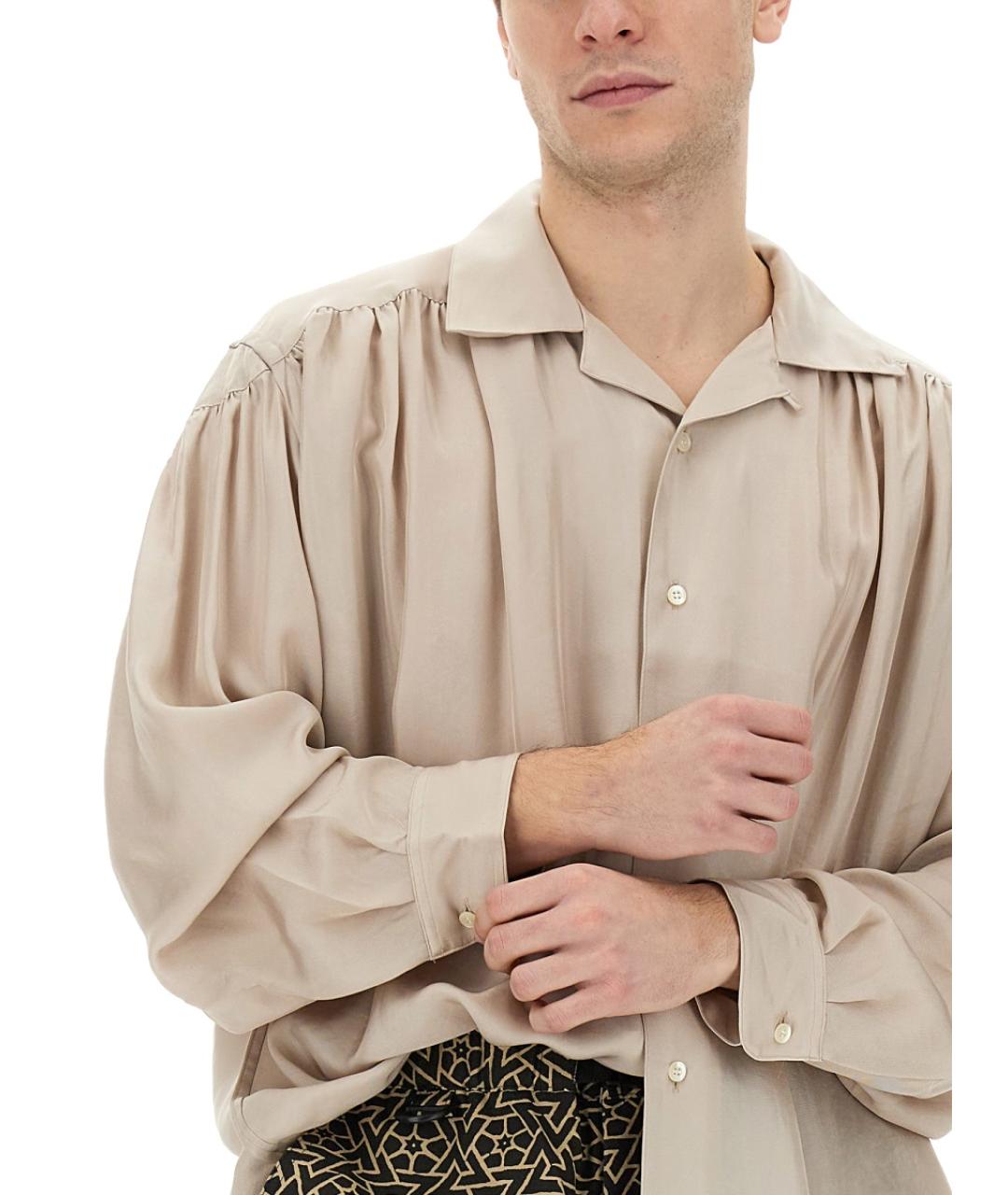 AIE Бежевая хлопковая кэжуал рубашка, фото 4