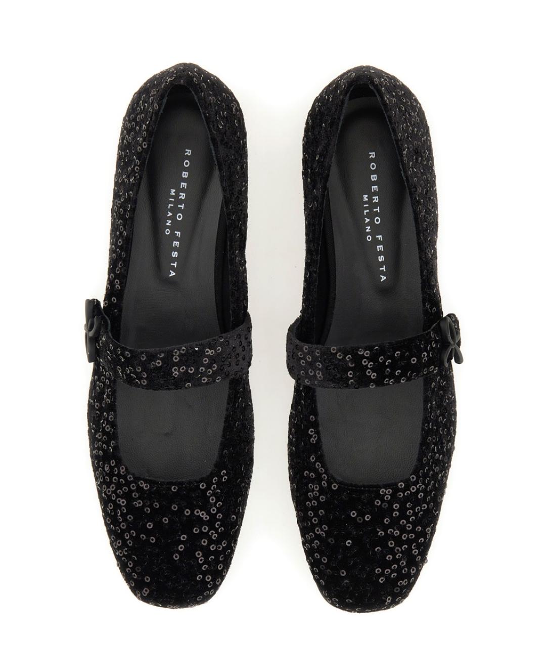 ROBERTO FESTA Черные текстильные балетки, фото 5